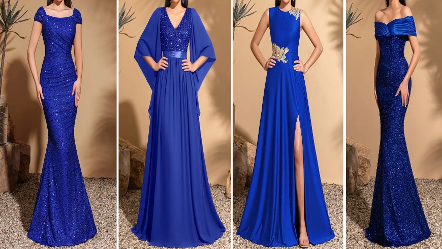 فساتين السهرة الزرقاء بين الأناقة والتميز في عالم الموضة