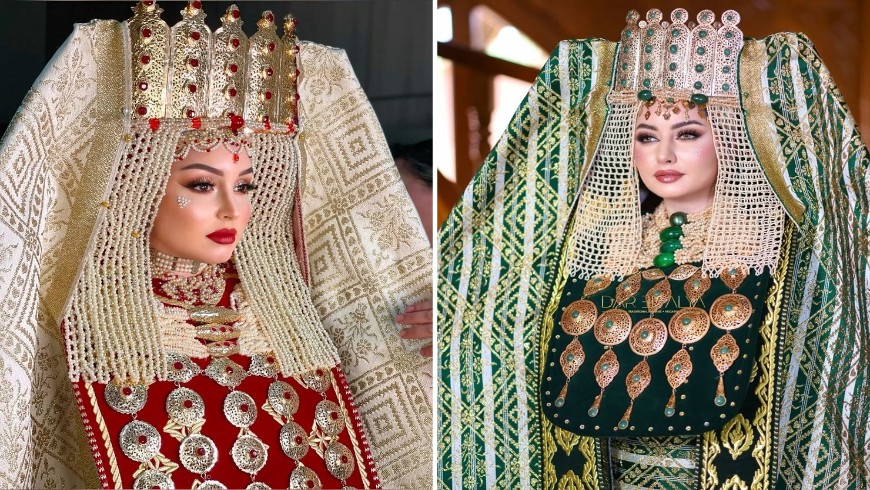 العروس المغربية باللبسة الفاسية رمز الأصالة التقليدية والجمال المغربي