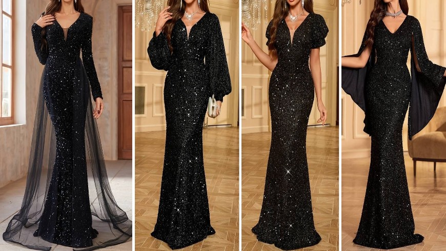 فساتين السهرة باللون الأسود الأناقة والفخامة في كل مناسبة