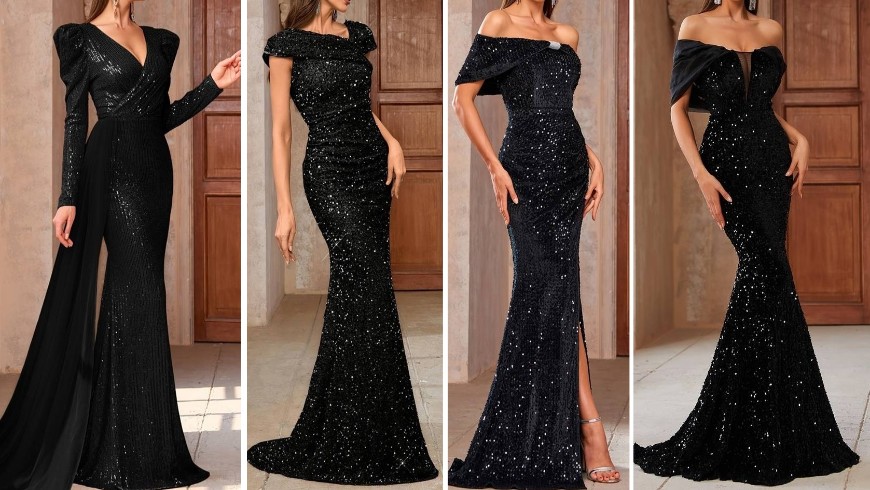 فساتين السهرة باللون الأسود الأناقة والفخامة في كل مناسبة