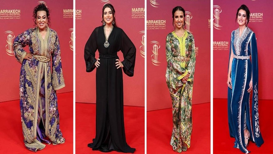 إطلالات متنوعة للفنانات المغربيات على السجاد الأحمر بمهرجان مراكش الدولي للفيلم